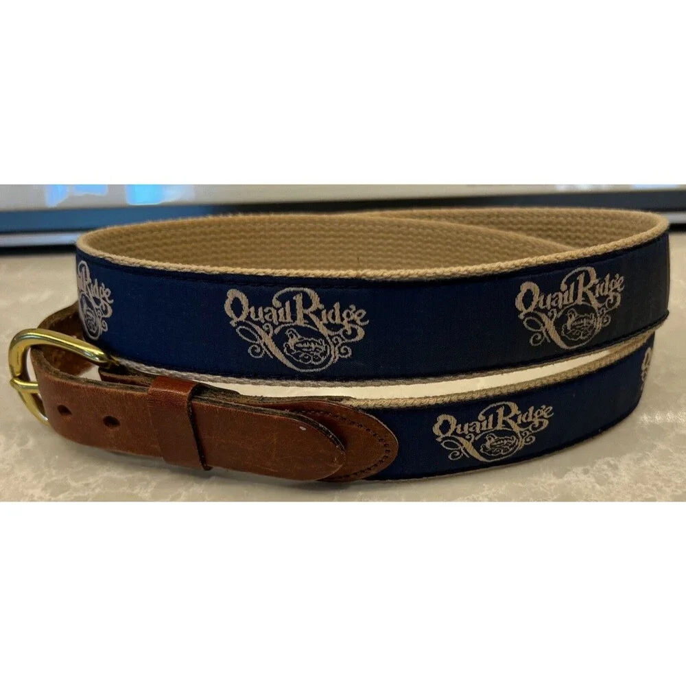 Quail Ridge - Leather Man Ltd. Leather Belt - Men's Size 40 - Golf Belt - Navy